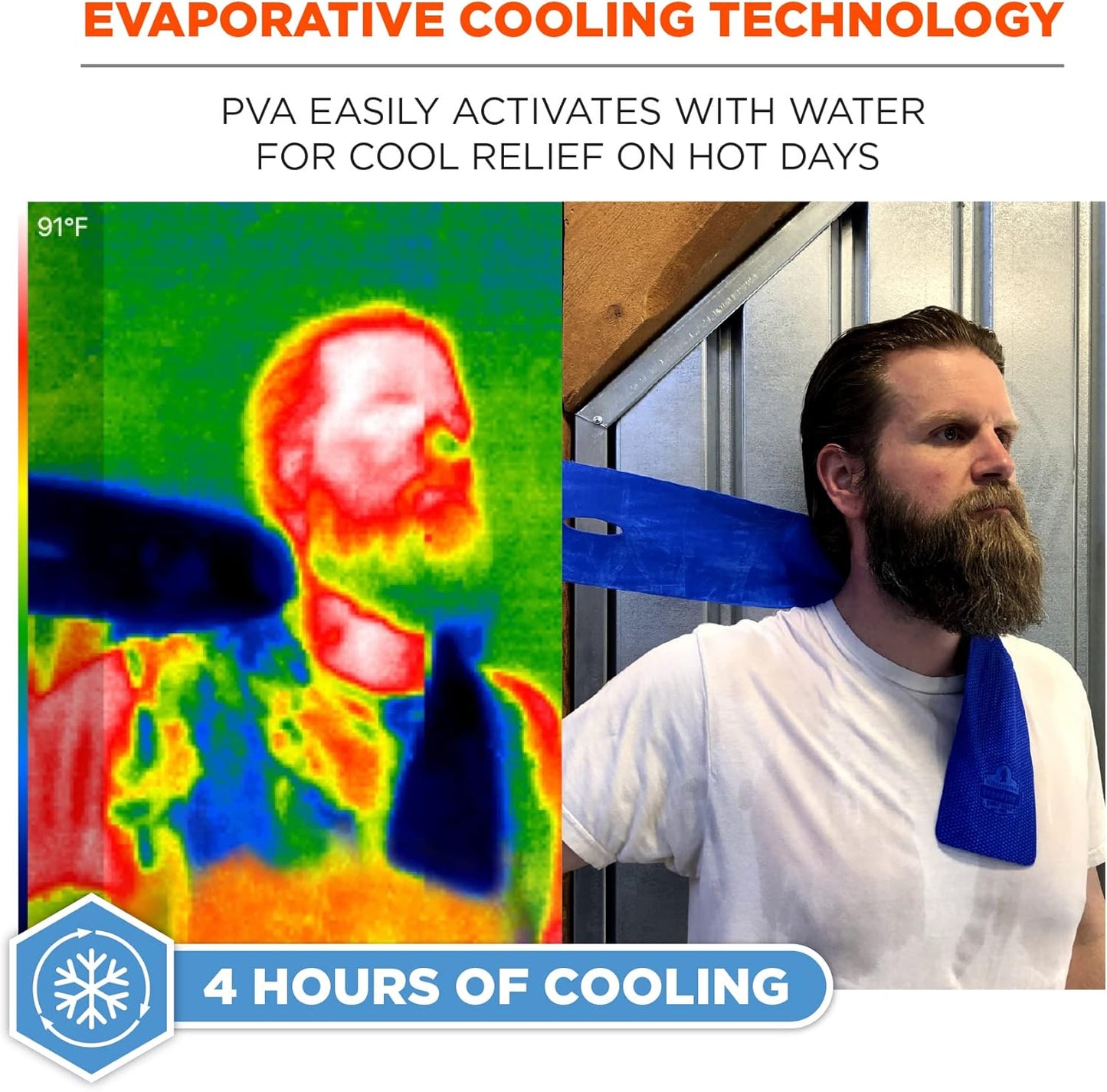 Chill Its 6603 Cooling Neck Wrap, Long Lasting Cooling Relief,Blue 4" X 29-1/2"