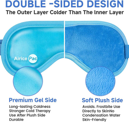 Cold Eye Mask Cooling Eye Mask for Dry Eyes, Gel Eye Mask Eye Ice Pack Reusable Cold Eye Compress for Dark Circles, Migraines, Eye Surgery, Skin Care